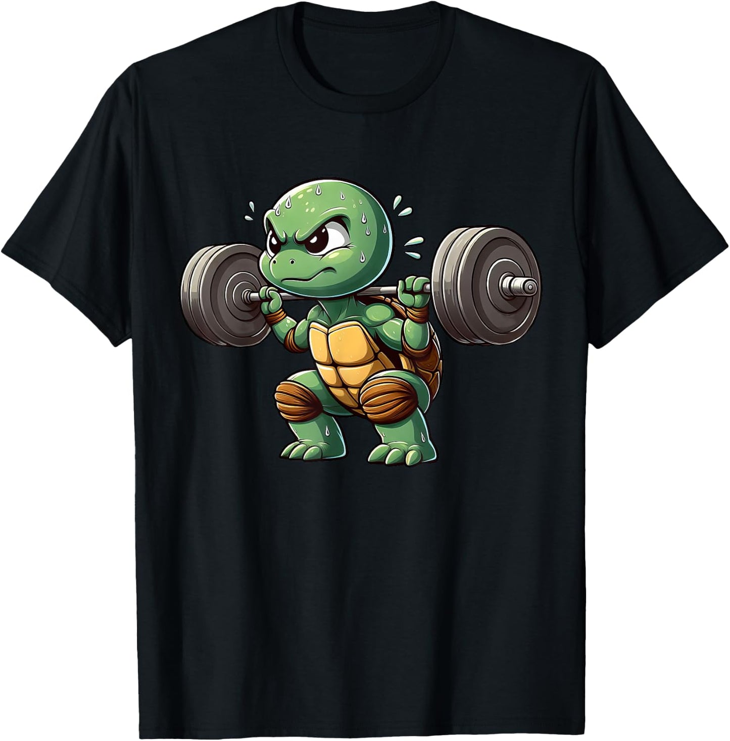 Turtle Weightlifting Barbell Fitness Workout T-Shirt - T-Shirt | Black