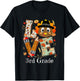 Love 3rd Grade Happy Fall Thanksgiving Women Teacher T-Shirt - T-Shirt | Black