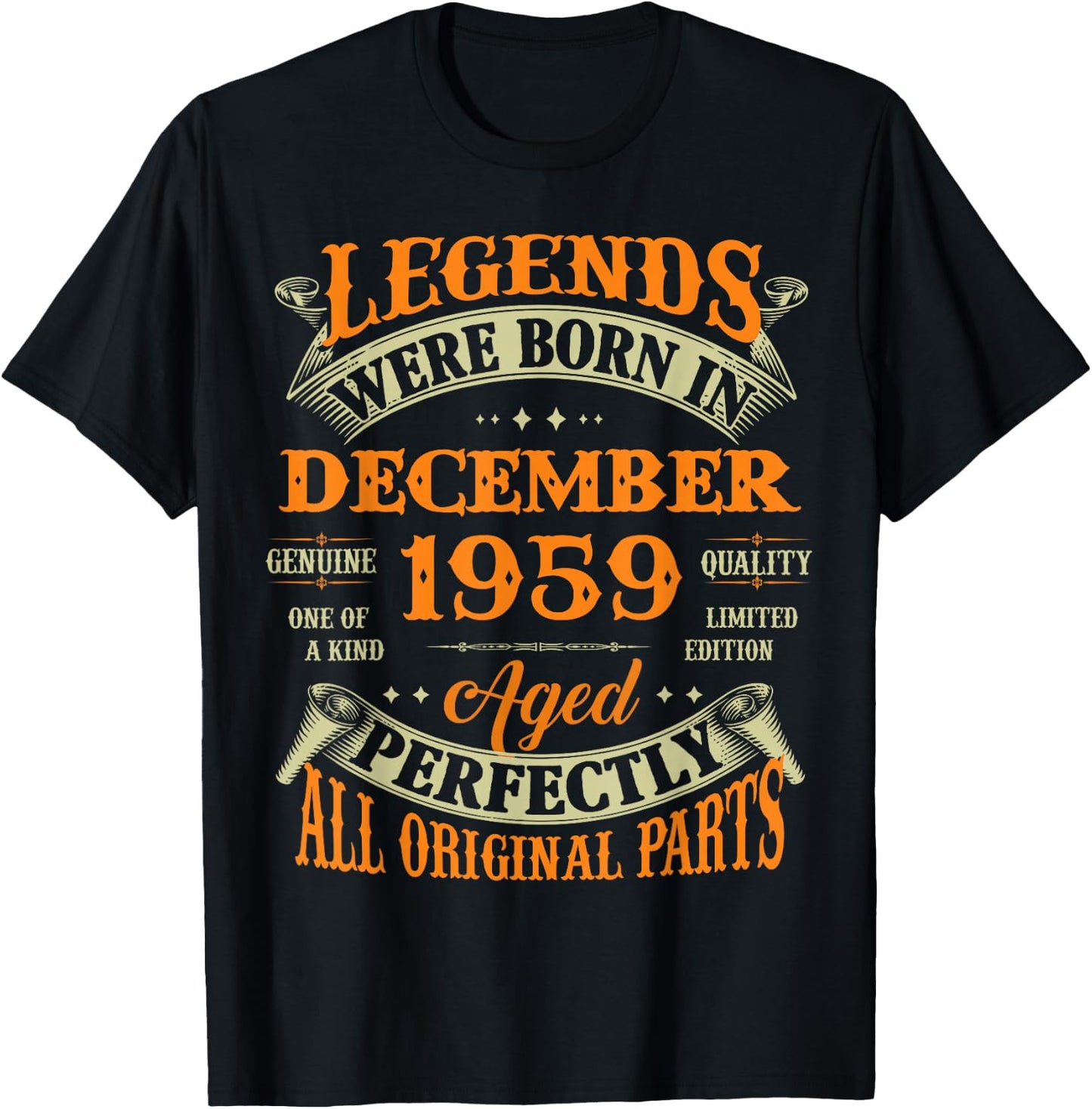 67th Birthday Legends Born In December 1959 67 Yrs Old T-Shirt - T-Shirt | Black