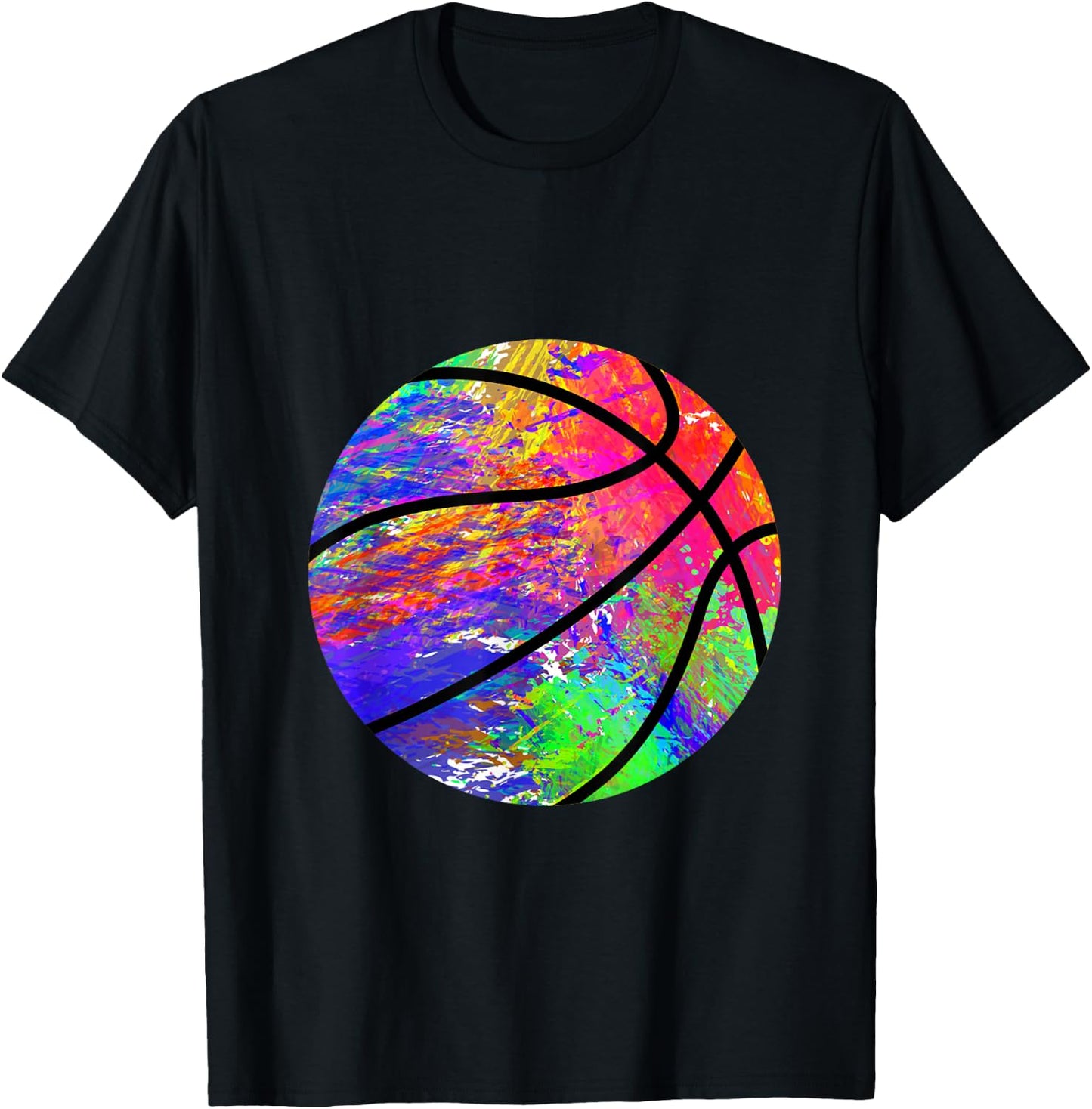 Basketball Splash Basketball Player Ball Sports T-Shirt - T-Shirt | Black