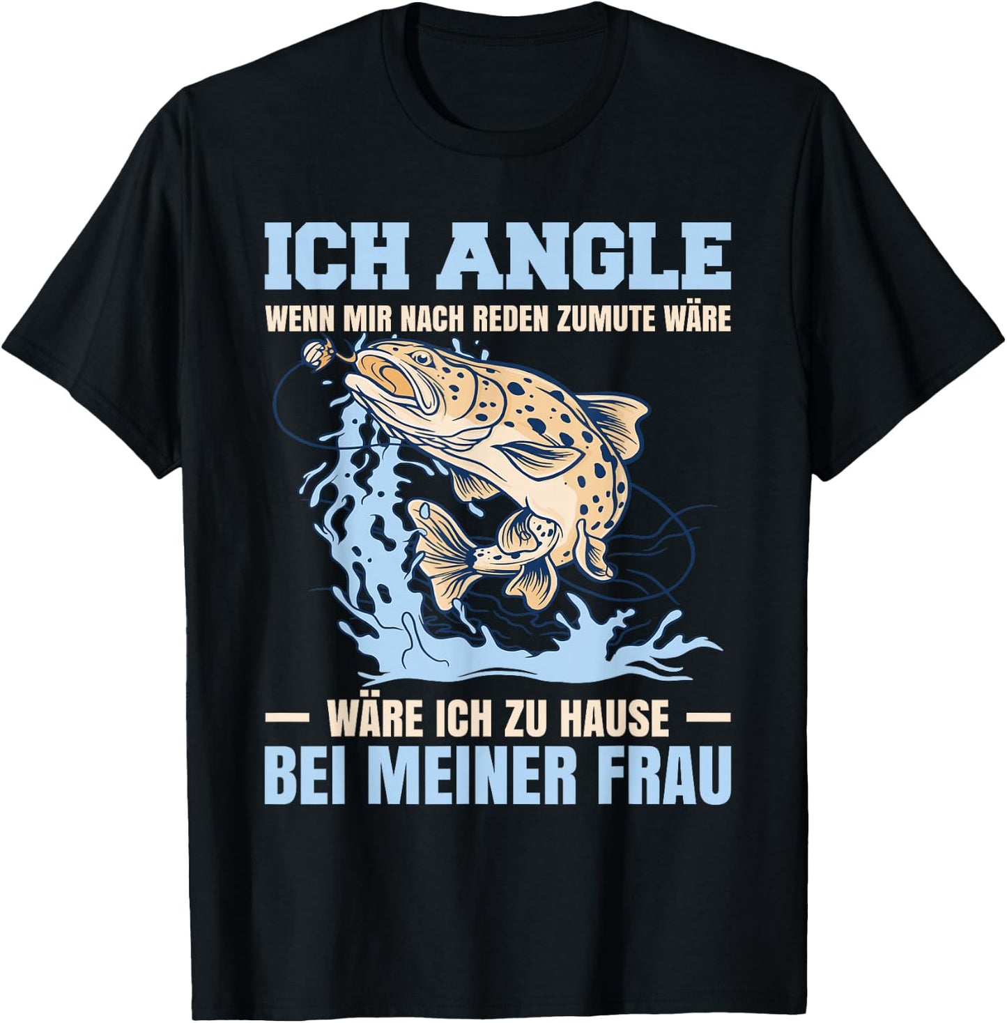 Funny Fish Fisherman Fishing Fisherman Fishing , black T-Shirt - T-Shirt | Black