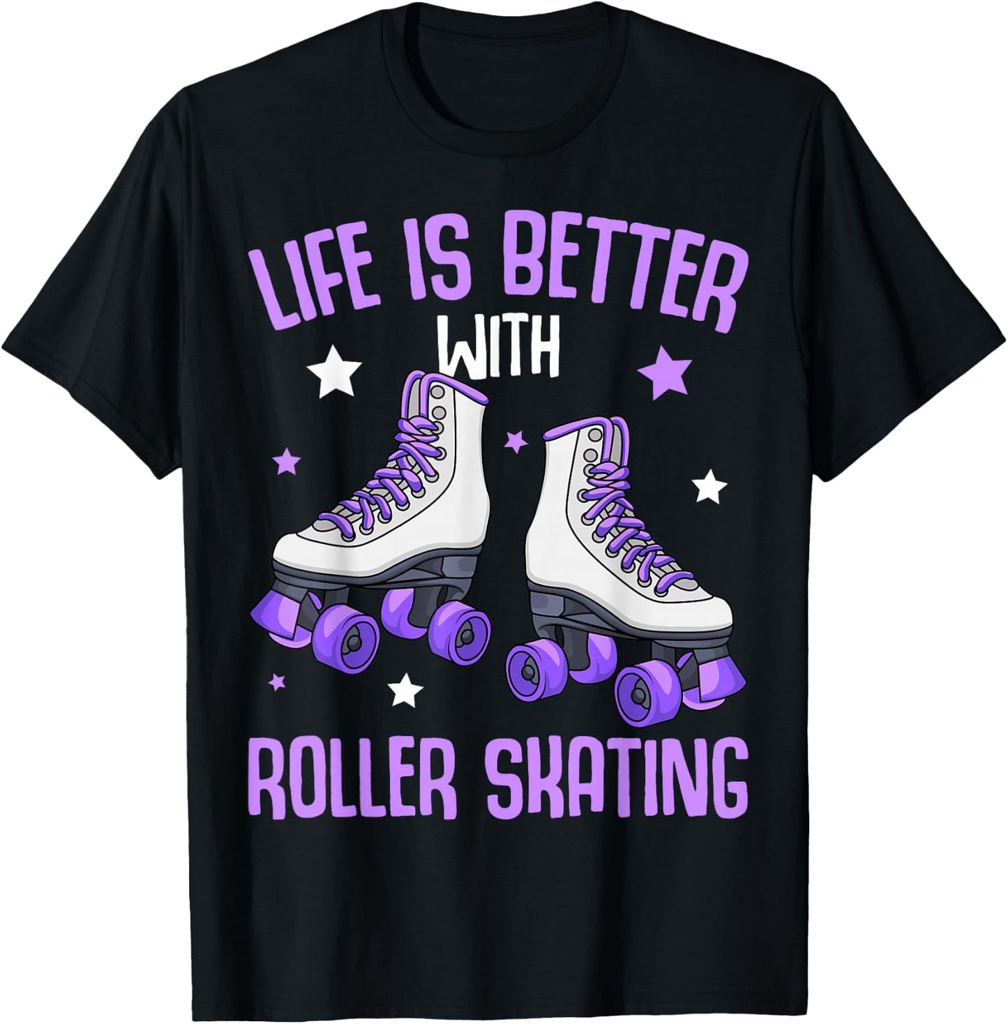 Roller Skates Girls Roller Girl Roller Skates T-Shirt - T-Shirt | Black