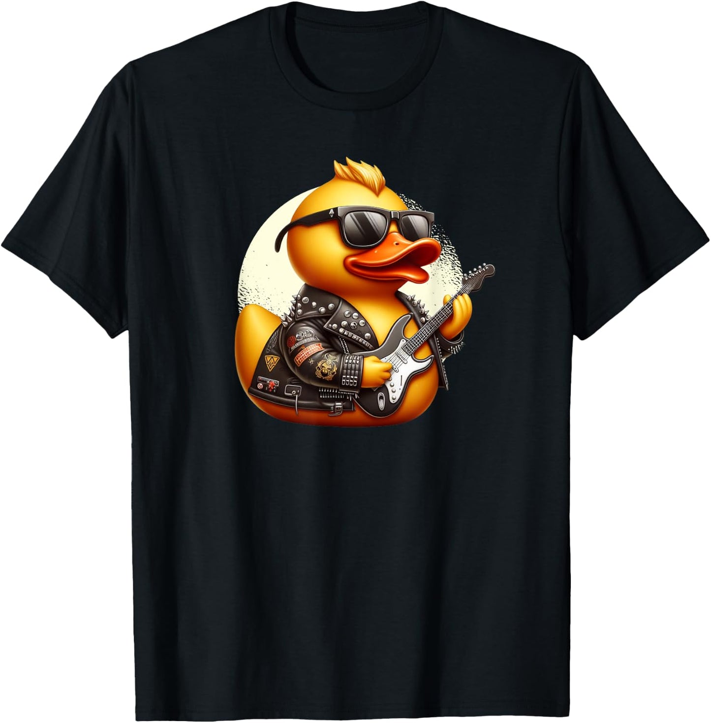 Rubber Duck Rockstar With Guitar T-Shirt - T-Shirt | Black
