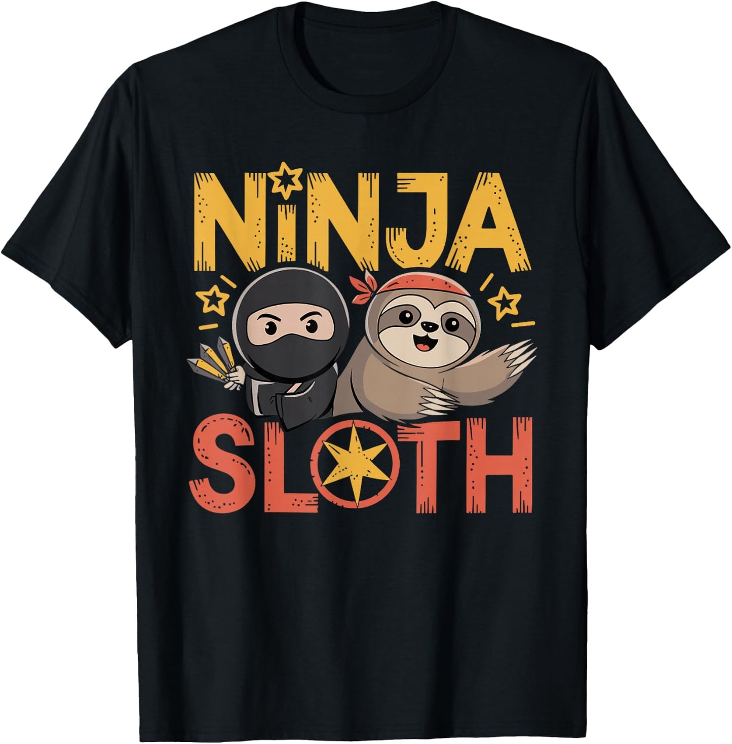 Ninja SLOTH SLOTH Ninja T-Shirt - T-Shirt | Black