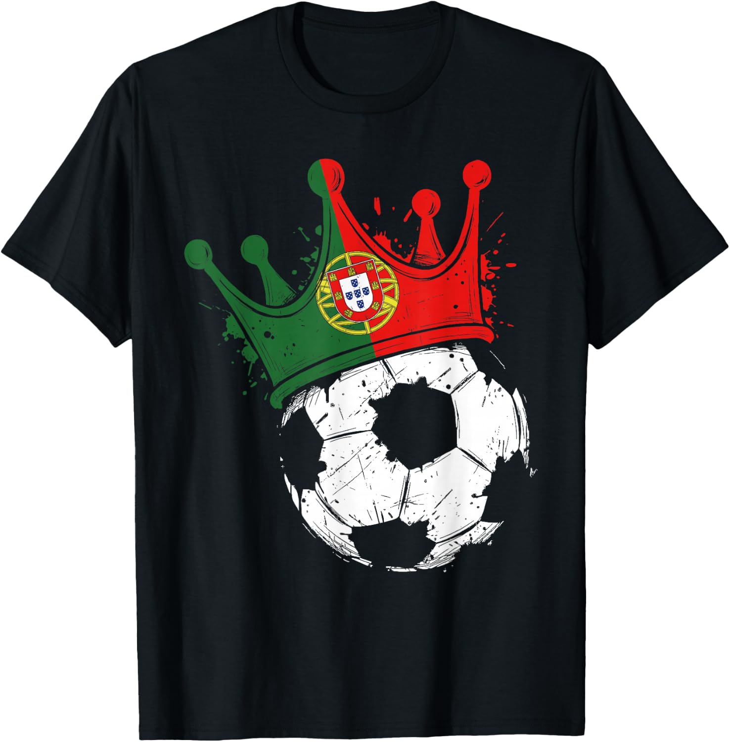 Portuguese Flag Novelty Portugal T-Shirt - T-Shirt | Black