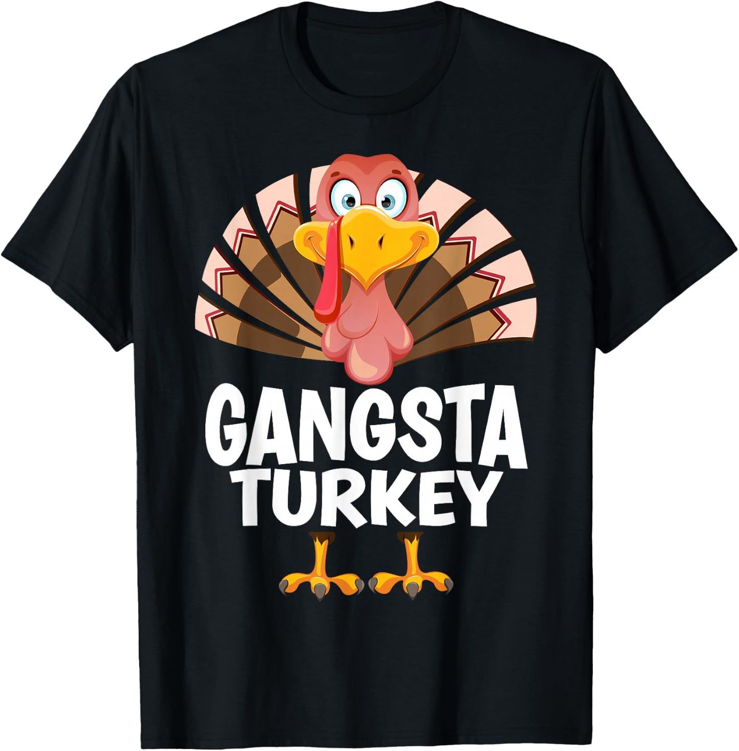 Thanksgiving Gangsta Turkey Matching Pajama T-Shirt - T-Shirt | Black