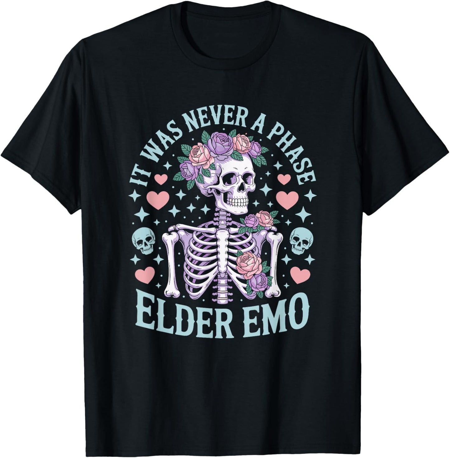Elder Emo Club It was Never A Phase Sarcastic Millennial Pun T-Shirt - T-Shirt | Black
