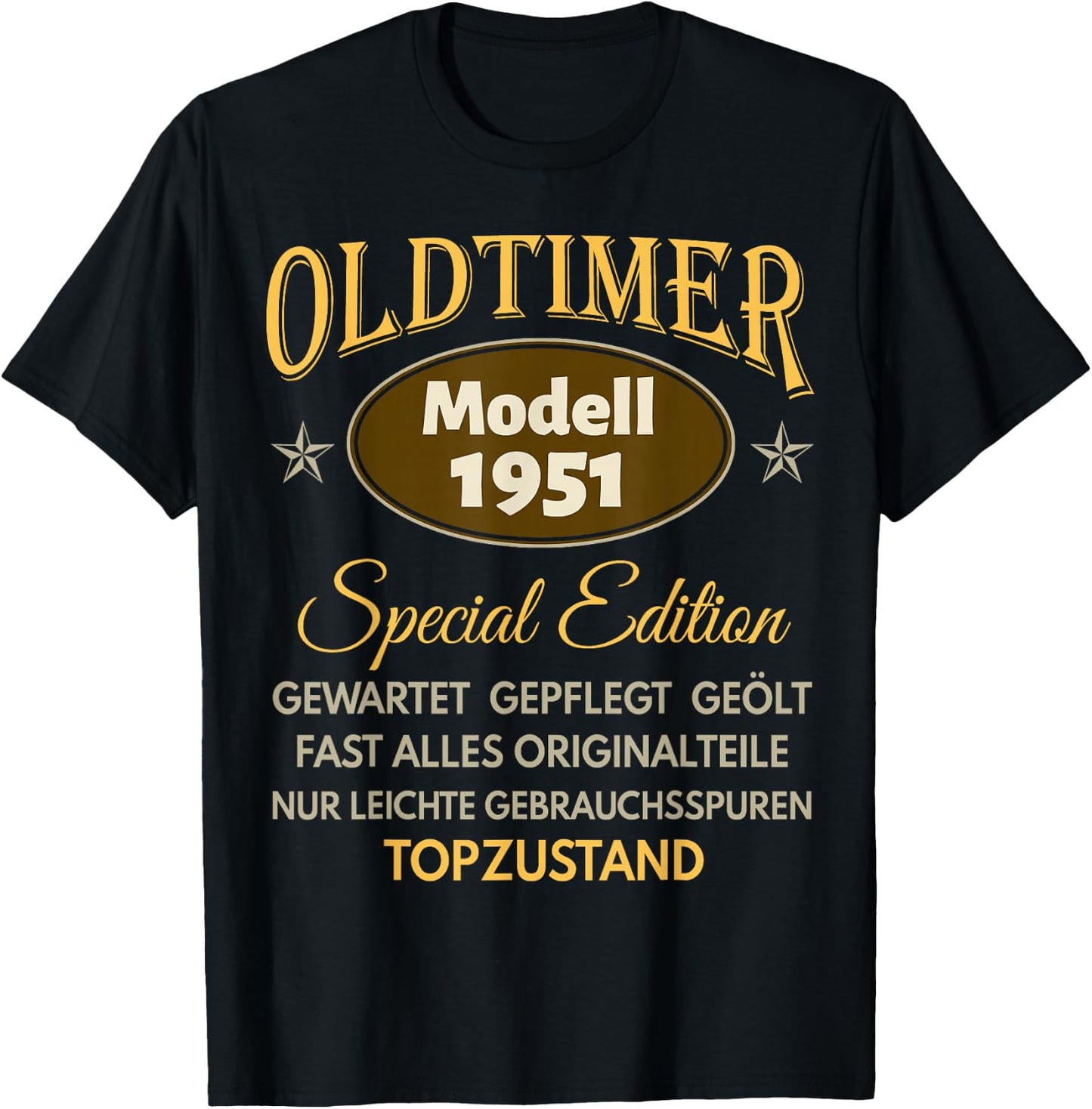 75. Geburtstag Mann Frau 75 Jahre 1951 Deko Geschenk Lustig T-Shirt - T-Shirt | Black