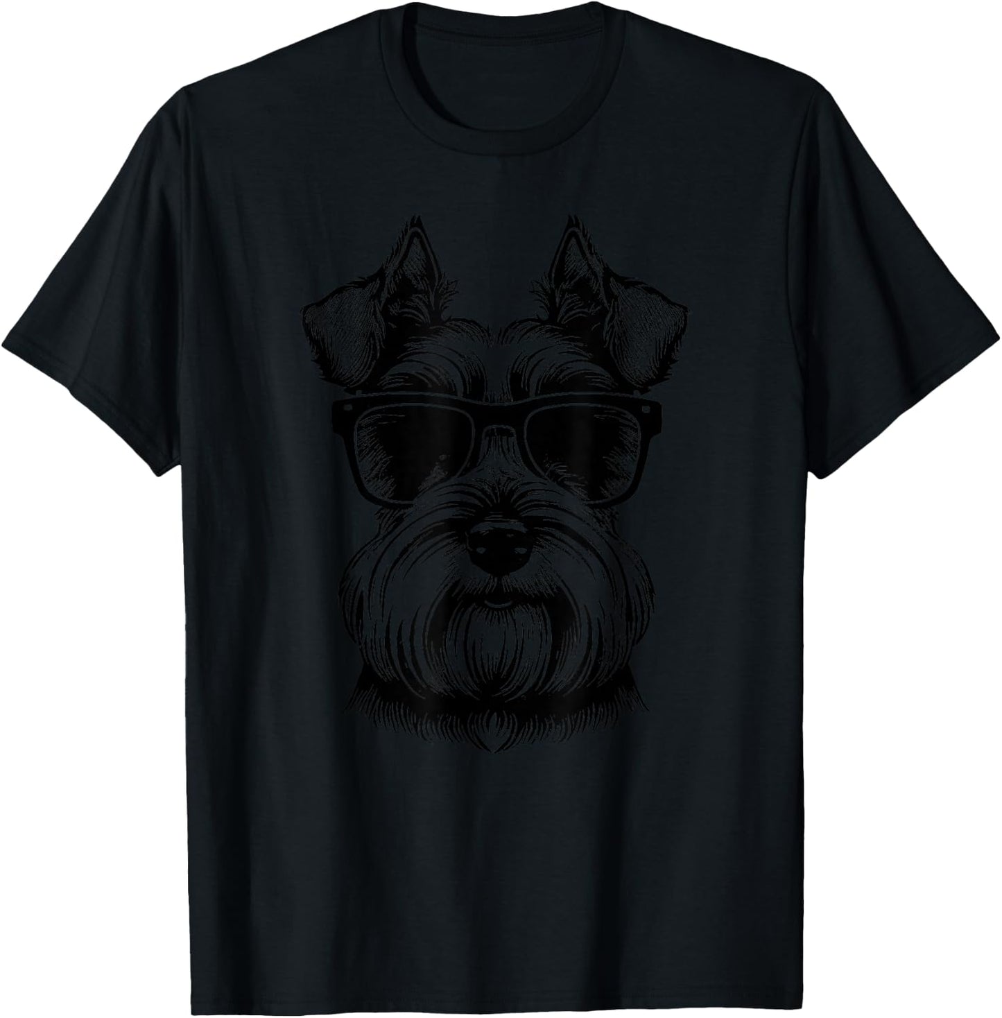 Miniature Schnauzer Miniature Schnauzer dog with sunglasses T-Shirt - T-Shirt | Black