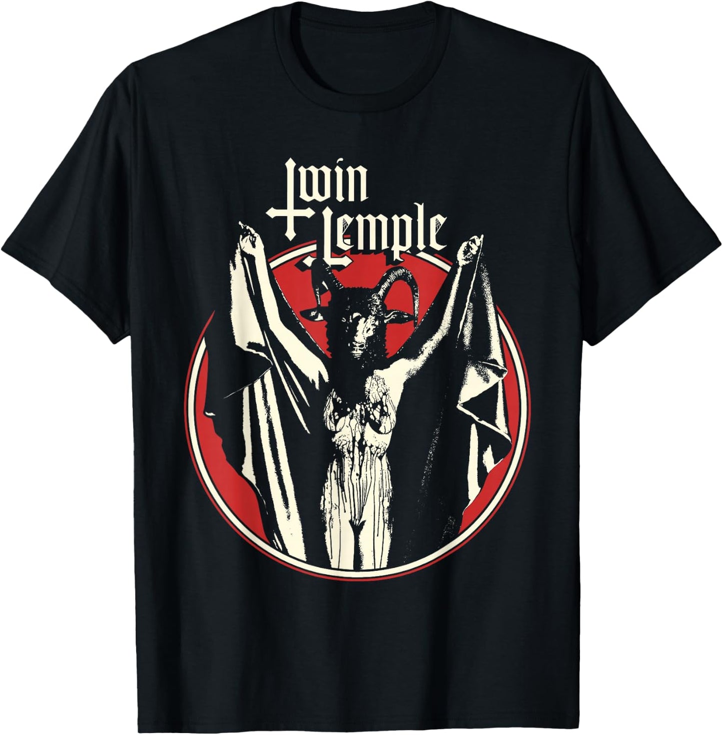 Twin Temple Official Baphomette - -Adults, Black, Small, Short Sleeve T-Shirt - T-Shirt | Black