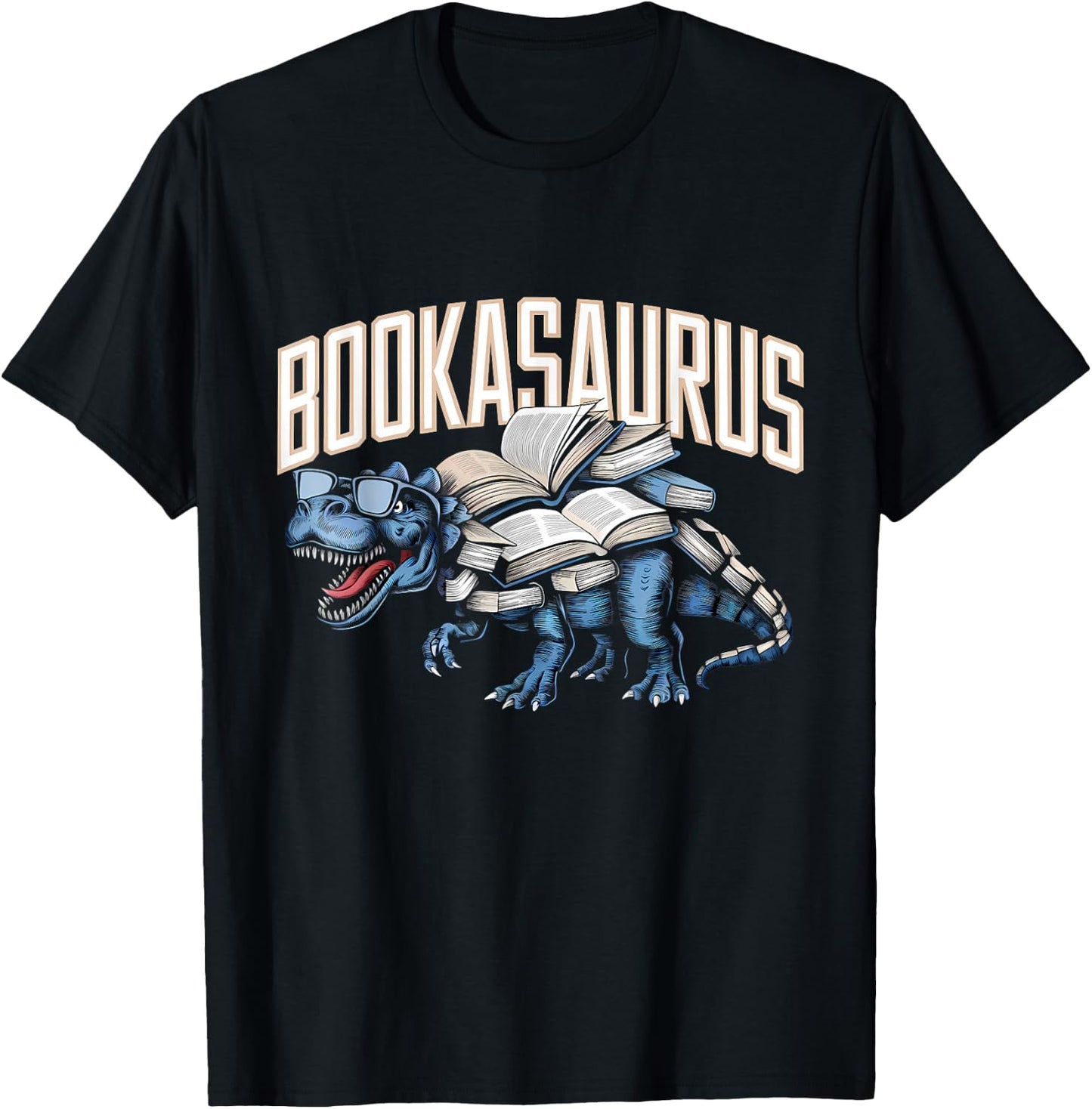 Book Dinosaur Bookworm T-Rex Dino Reading Books Funny Book T-Shirt - T-Shirt | Black
