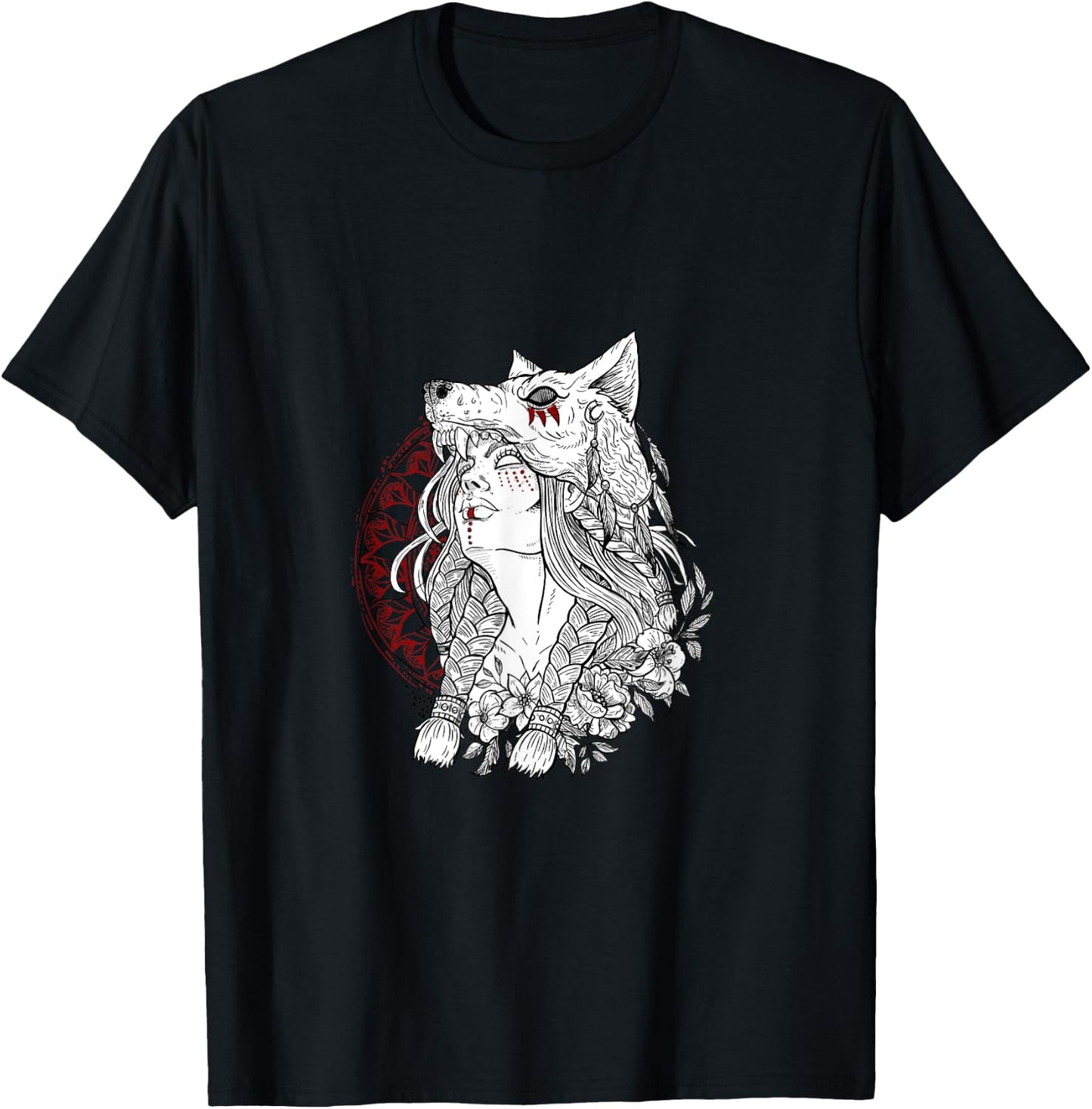 Heilung wolf shaman shirt for viking T-Shirt - T-Shirt | Black