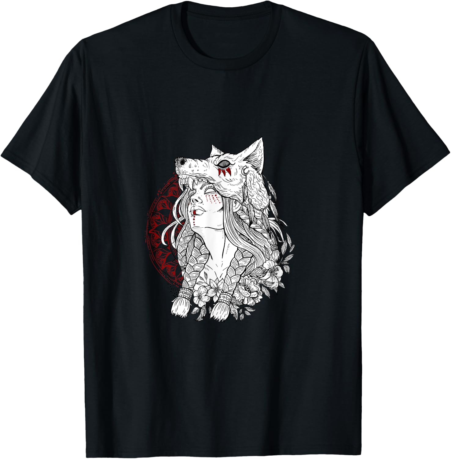 Heilung wolf shaman shirt for viking T-Shirt - T-Shirt | Black