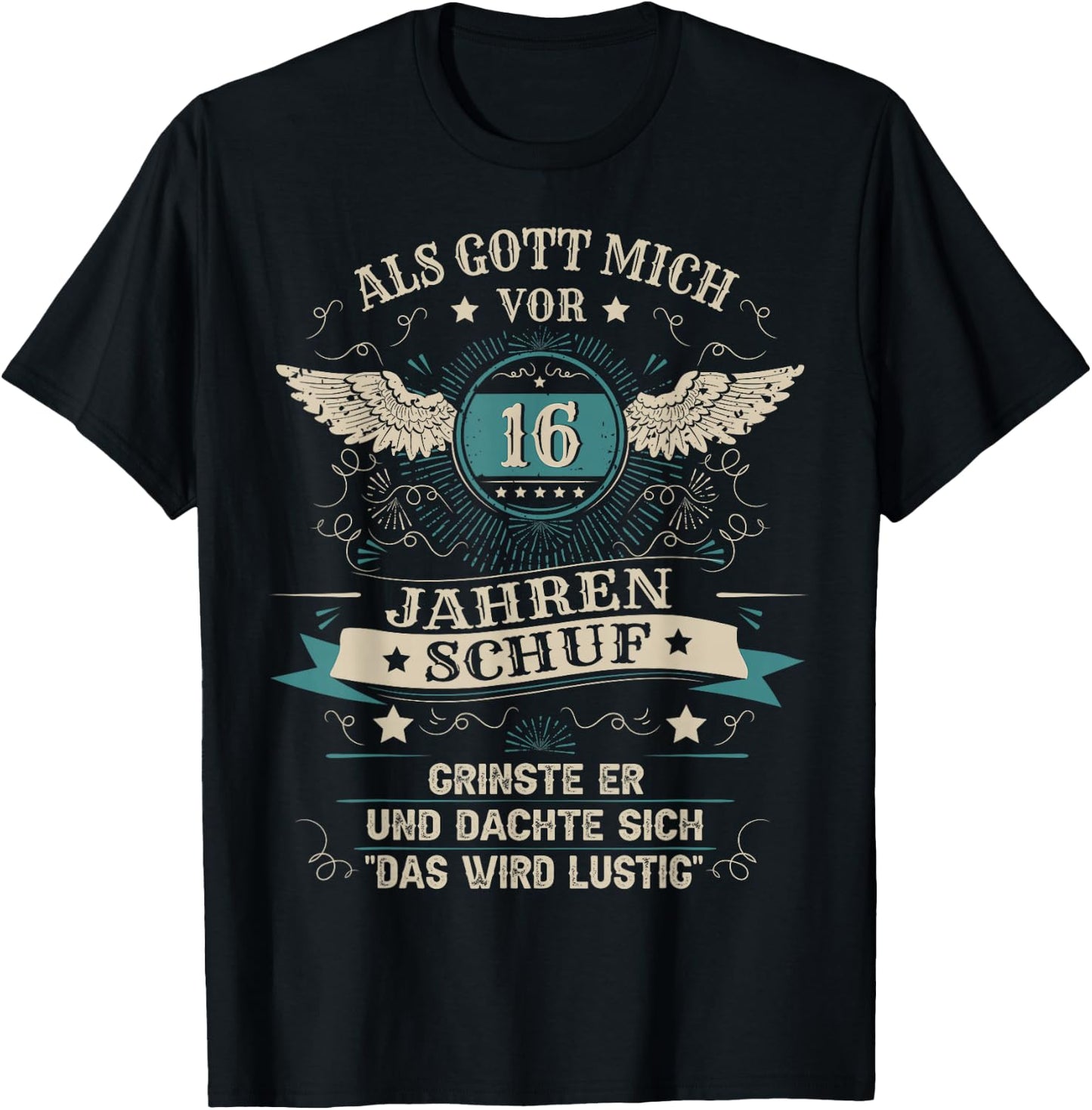 16th Birthday Boy Girl 16 Years 2007 Funny Gift , black T-Shirt - T-Shirt | Black