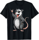 Rocking Opossum Trash Animal Rock Music Funny Possum Graphic T-Shirt - T-Shirt | Black