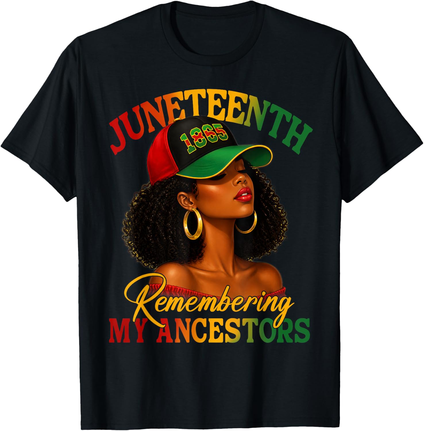 Juneteenth Remembering My Ancestors Black Women Black Queen T-Shirt - T-Shirt | Black