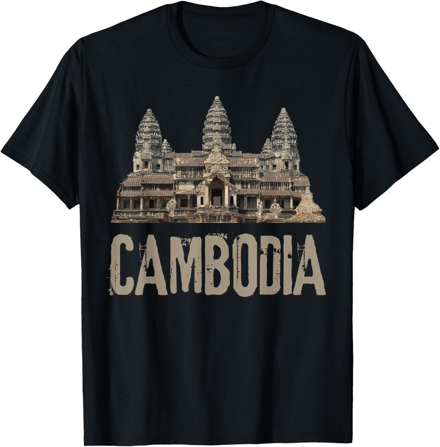Cambodia Angkor Wat Khmer Historical Temple T-Shirt - T-Shirt | Black