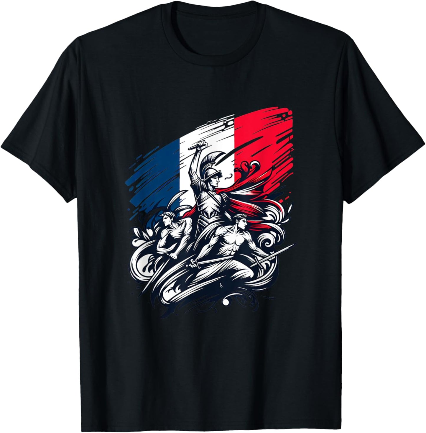 Vintage French Flag Banner Retro , Black, S T-Shirt - T-Shirt | Black