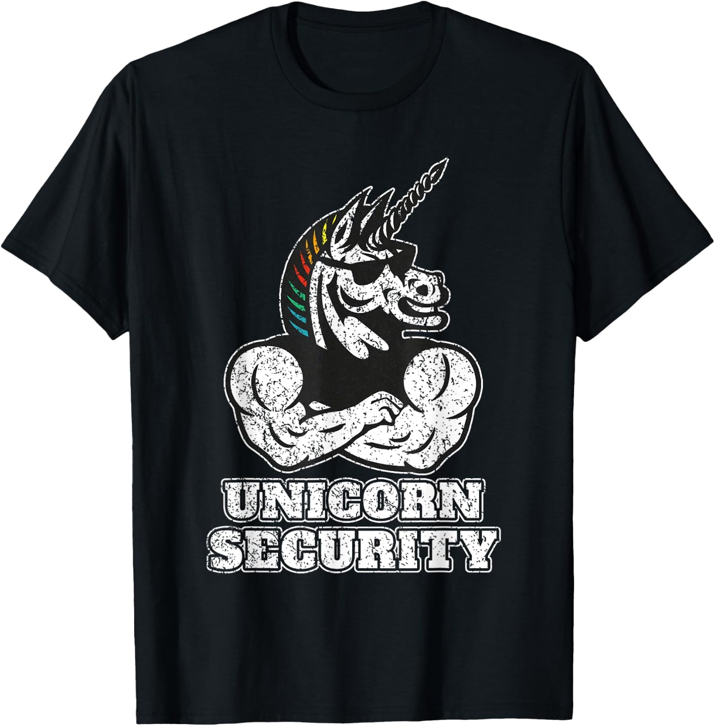 Unicorn Security I Unicorn Lover Muscular I Unicorn Security T-Shirt - T-Shirt | Black