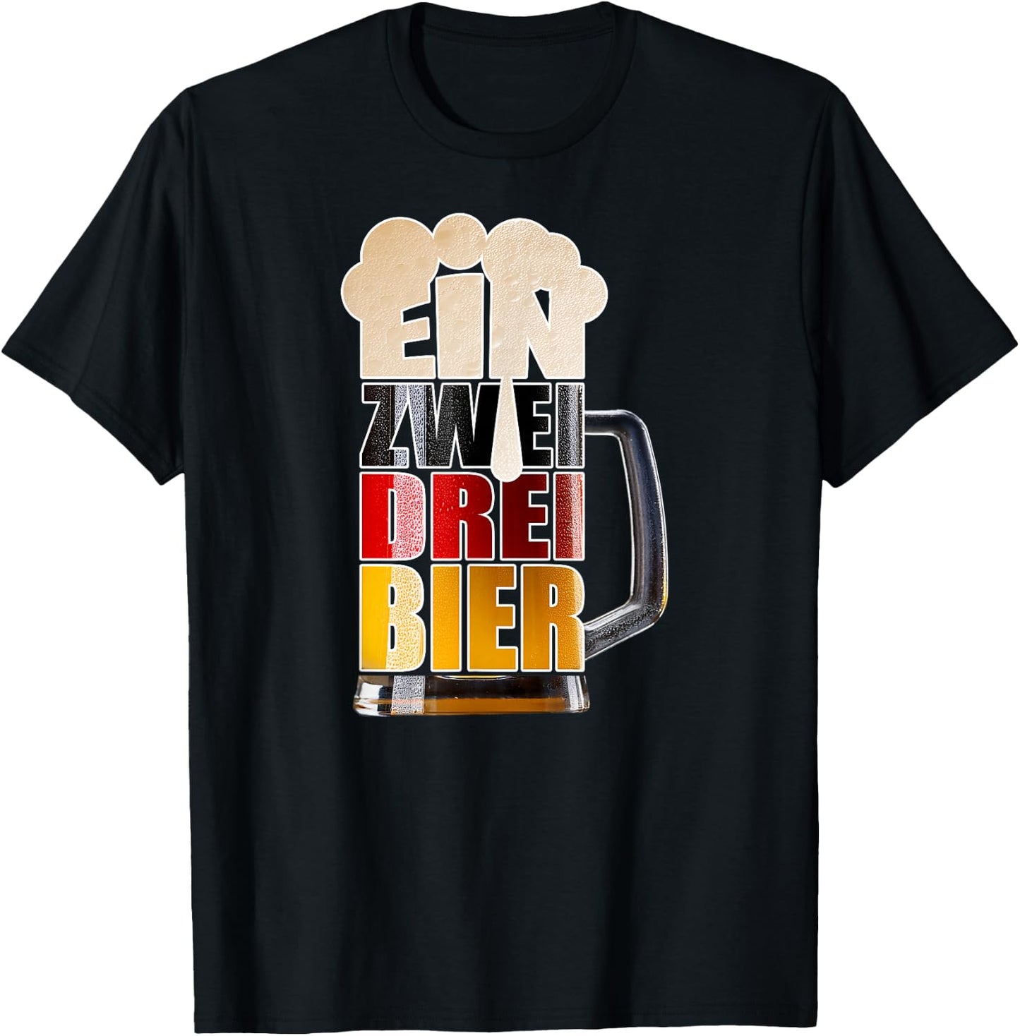 Ein Zwei Drei Beer Funny Easy Beer Mug Oktoberfest Costume , Black, S T-Shirt - T-Shirt | Black