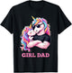 Dadacorn, Daddy Daughter Unicorn, Cute Pink Girl Dad T-Shirt - T-Shirt | Black