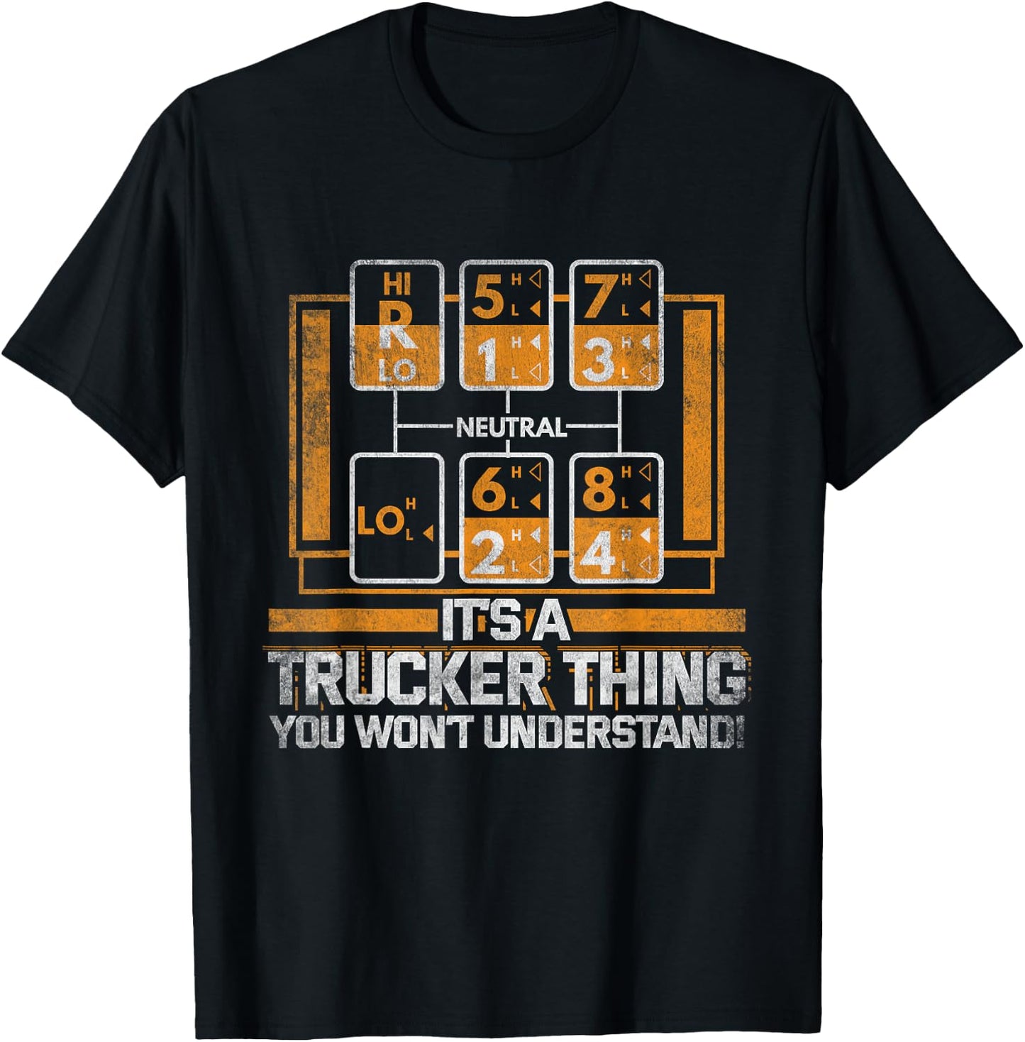 Gear Shift Funny Truck Driver Trucker Gift T-Shirt - T-Shirt | Black