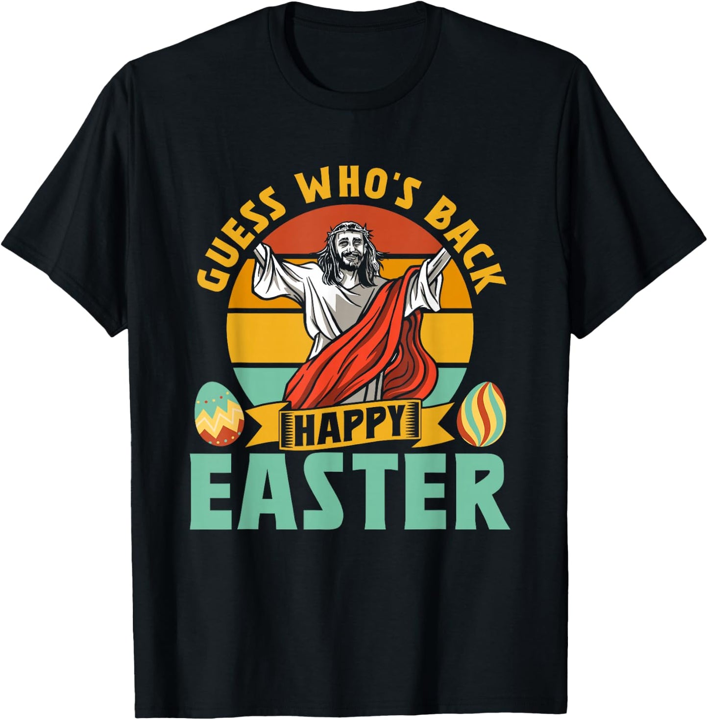 Guess Who Back Is Frohe Osterfest Easter Egg T-Shirt - T-Shirt | Black
