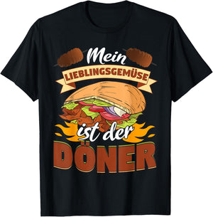 Döner Dürum Mein Lieblingsgemüse ist der Döner T-Shirt - T-Shirt | Black