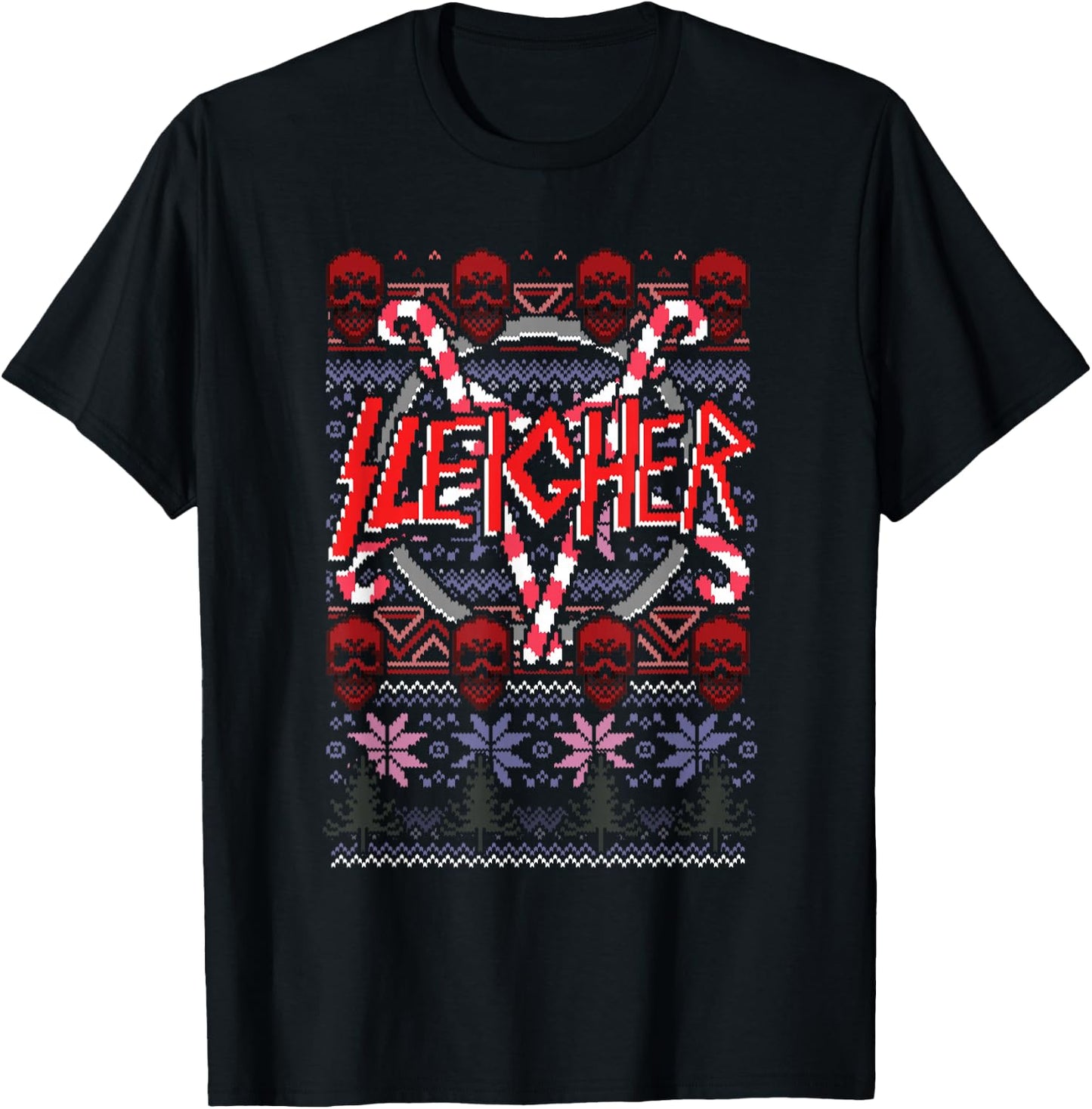Sleigher Novelty Christmas T-Shirt - T-Shirt | Black