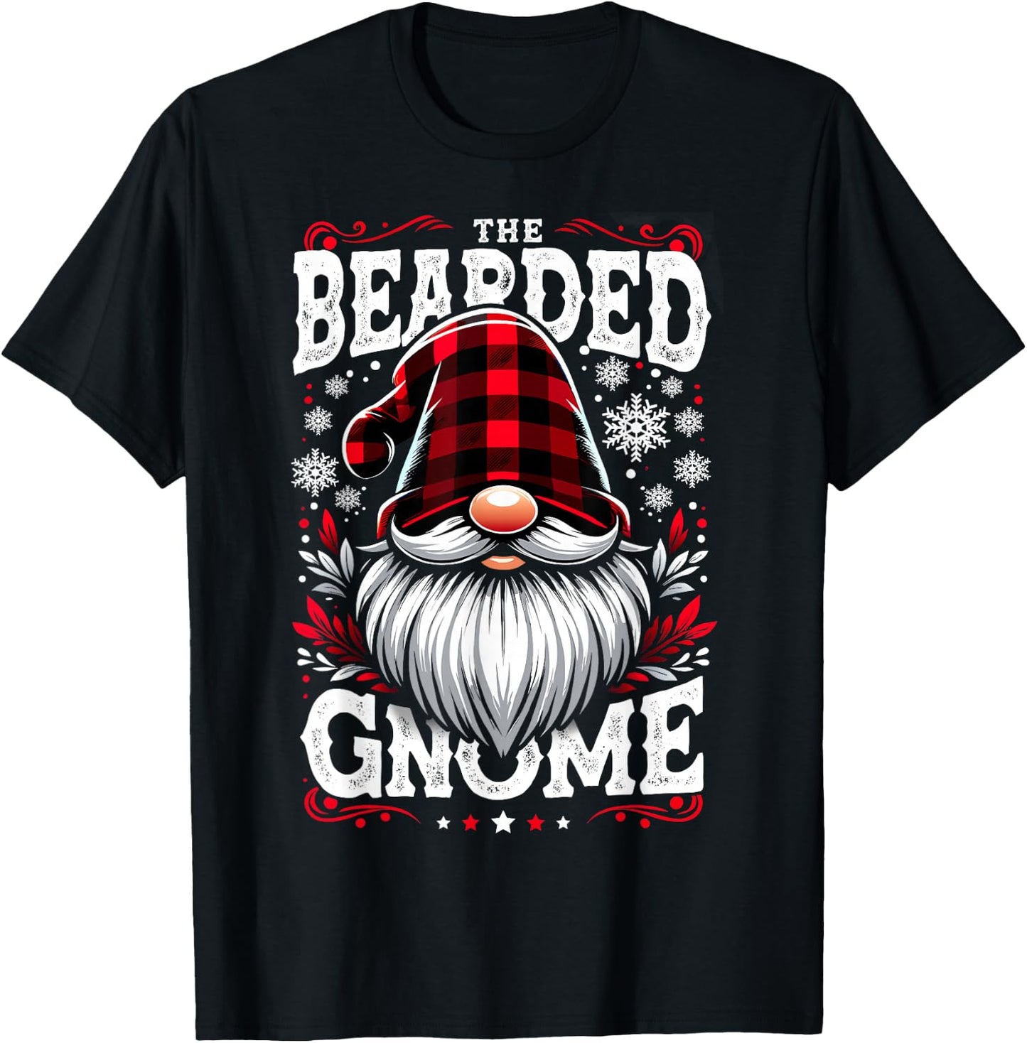 The Bearded Gnome Matching Family Christmas Pajama T-Shirt - T-Shirt | Black