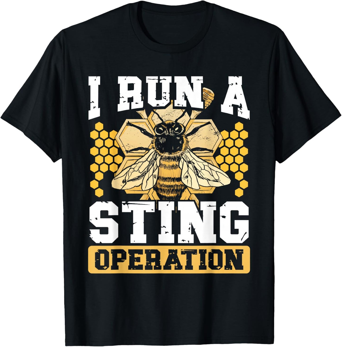 Beekeeping Enthusiast Artistic Honeycomb Queen Insect Bee T-Shirt - T-Shirt | Black