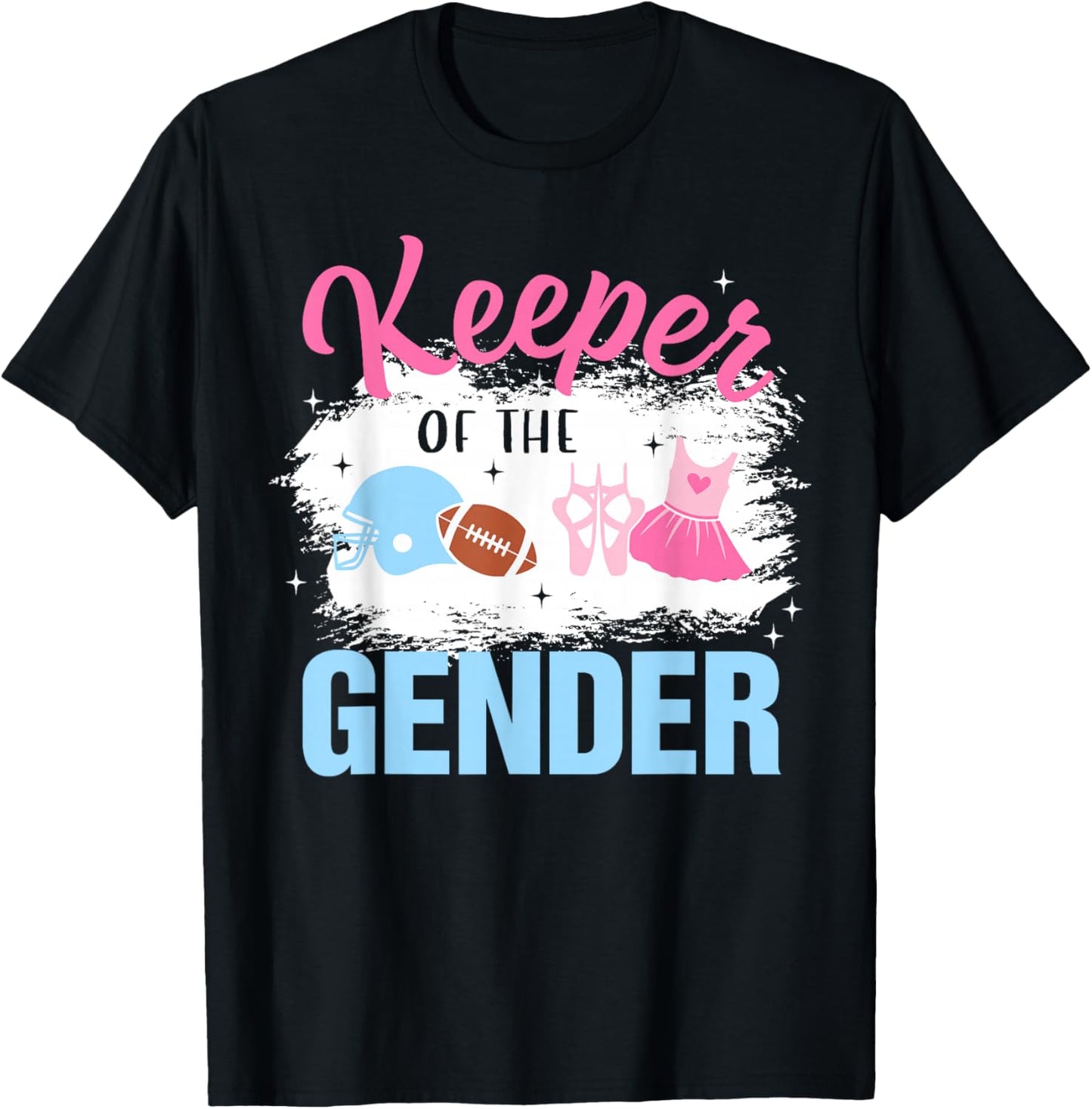 Keeper of the Gender Baby Announcement Tutus or Touchdowns T-Shirt - T-Shirt | Black