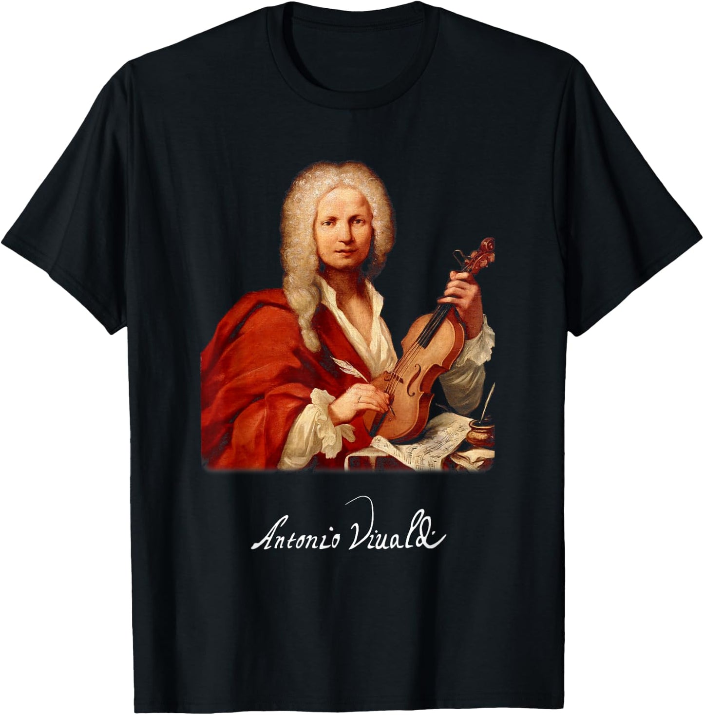 Antonio Vivaldi - Composer Signature Classical Music T-Shirt - T-Shirt | Black
