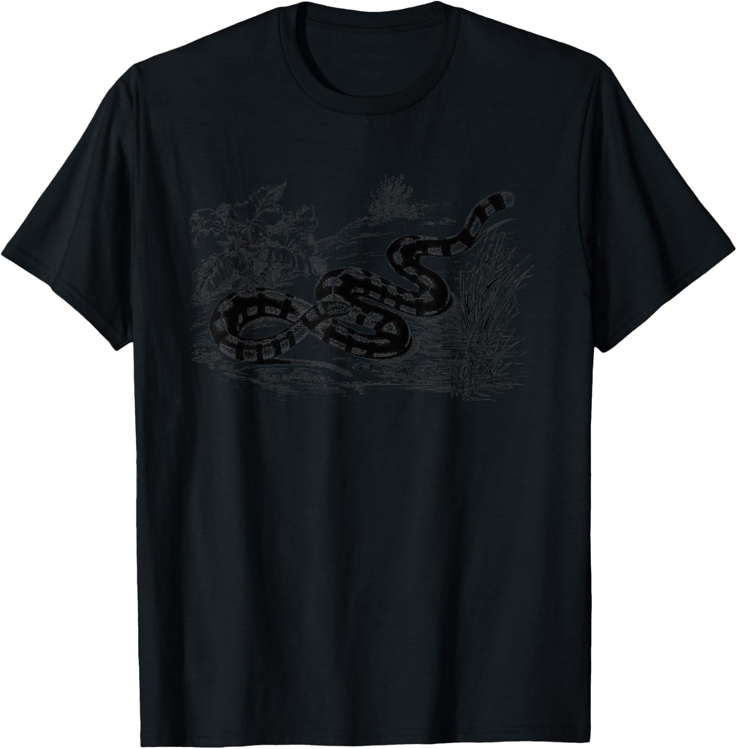 Black-banded Sea Krait Erabu Snake Vintage Ophiology Art T-Shirt - T-Shirt | Black