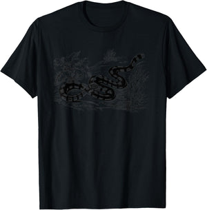 Black-banded Sea Krait Erabu Snake Vintage Ophiology Art T-Shirt - T-Shirt | Black