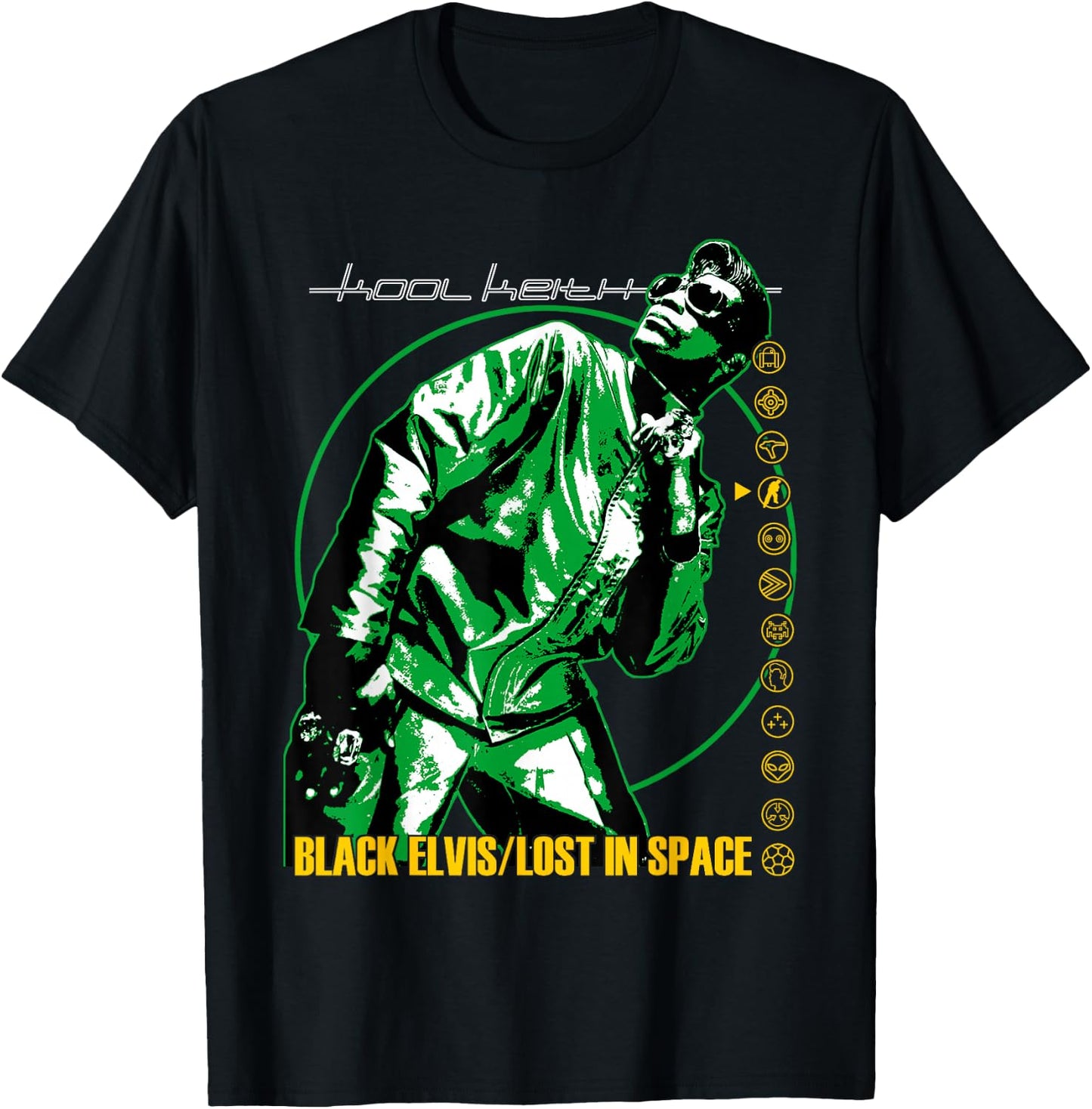 Control Industry - Kool Keith Verloren im Weltraum Schwarz Erwachsene S EU 16 V-Ausschnitt Kurzarm Polyester 100% Klassisch Exklusive Kool Keith-Design T-Shirt - T-Shirt | Black