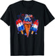 Blue Red White Ice Cream American Flag 4th Of July Men Women T-Shirt - T-Shirt | Black