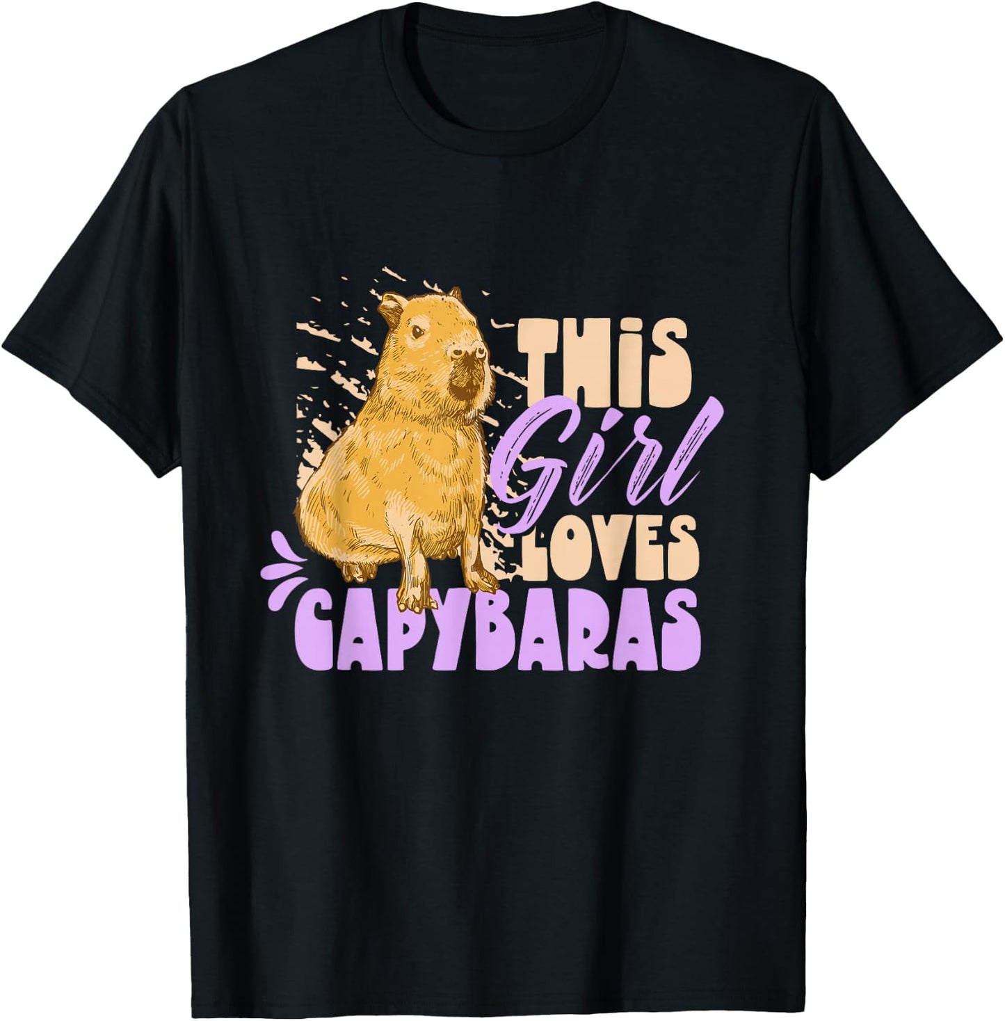 This Girl Loves Capybaras Capybara Water Pig Animal T-Shirt - T-Shirt | Black