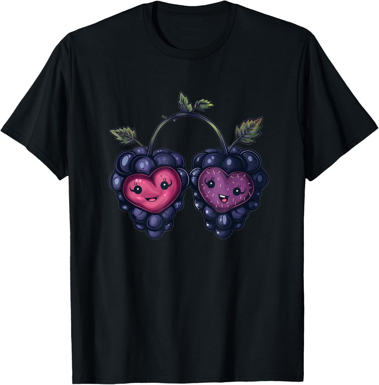 Berry Heart Costume for fruity Couples and Blackberry Lovers T-Shirt - T-Shirt | Black