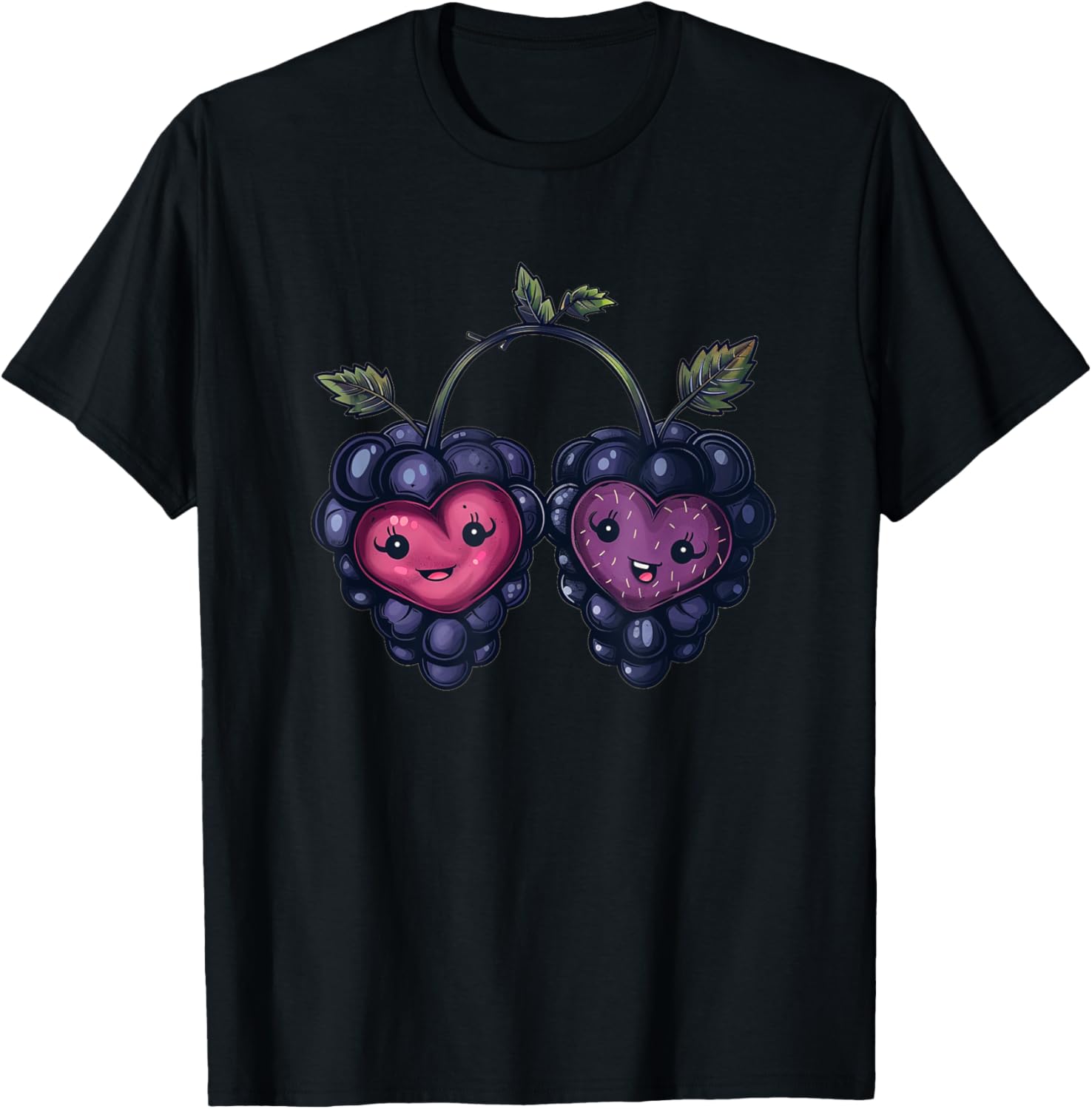 Berry Heart Costume for fruity Couples and Blackberry Lovers T-Shirt - T-Shirt | Black