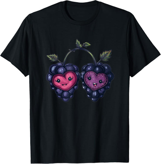 Berry Heart Costume for fruity Couples and Blackberry Lovers T-Shirt - T-Shirt | Black