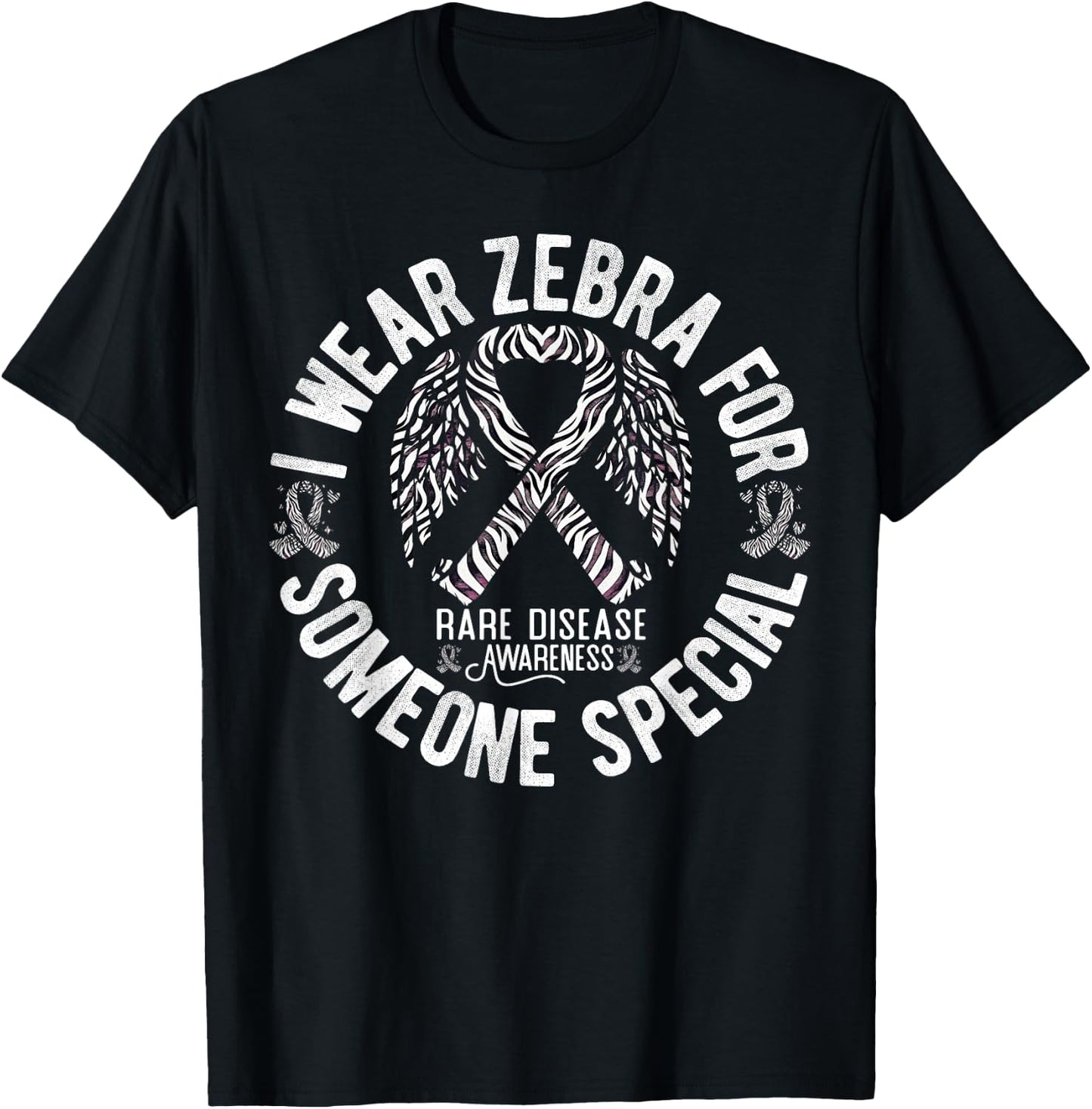 I Wear Zebra For Someone Special Rare Disease Awareness T-Shirt - T-Shirt | Black
