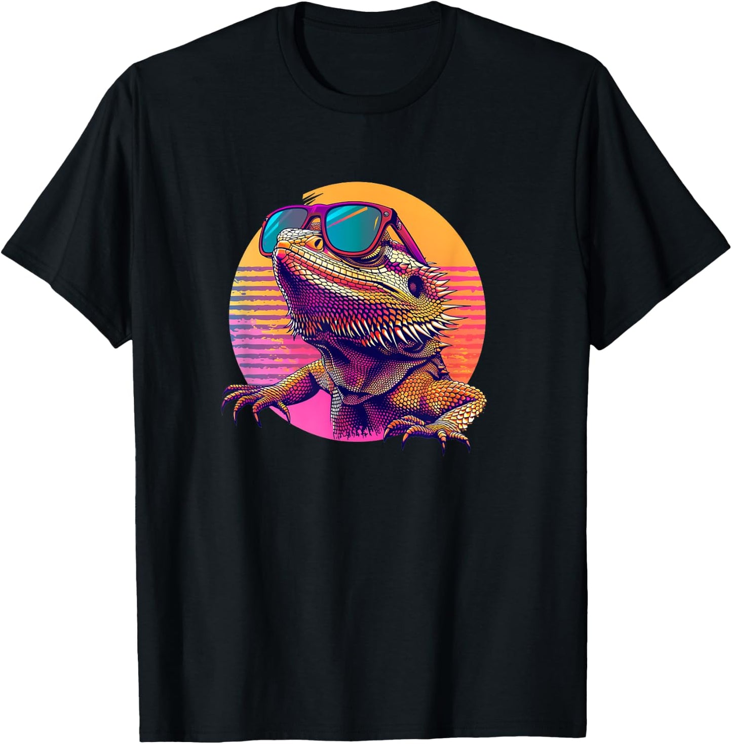 Tiny Dinosaur Retro Vintage Bearded Dragon Lover T-Shirt - T-Shirt | Black