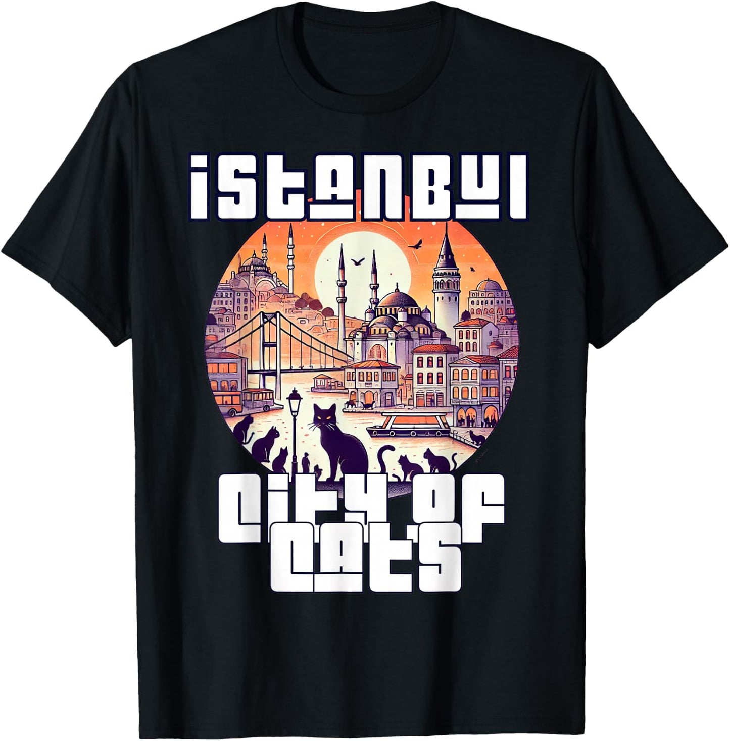 Istanbul, Turkey - City of Cats 3 - Türkiye T-Shirt - T-Shirt | Black