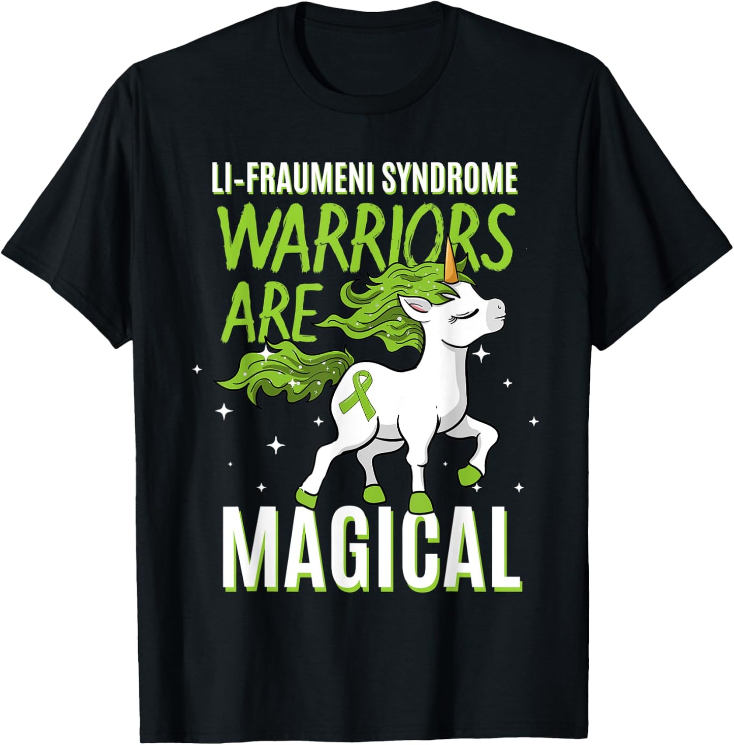 Li–Fraumeni Syndrome Warrior Awareness Ribbon Unicorn Lover T-Shirt - T-Shirt | Black