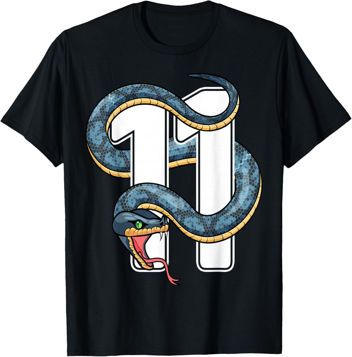 11th Birthday Snake Eleven 11 Year Old Birthday Boy Girl T-Shirt - T-Shirt | Black