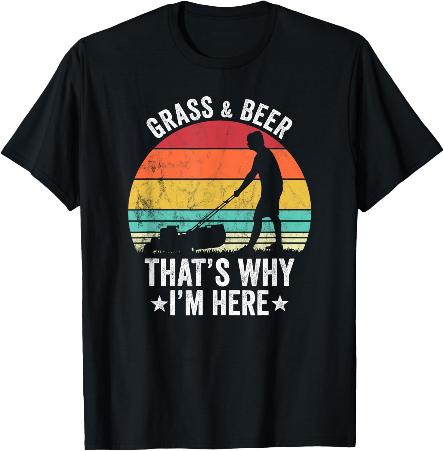 Gardening funny lawncare grass mowing and beer T-Shirt - T-Shirt | Black
