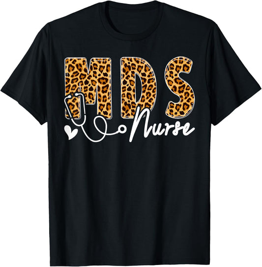 MDS Nurse Leopard T-Shirt - T-Shirt | Black