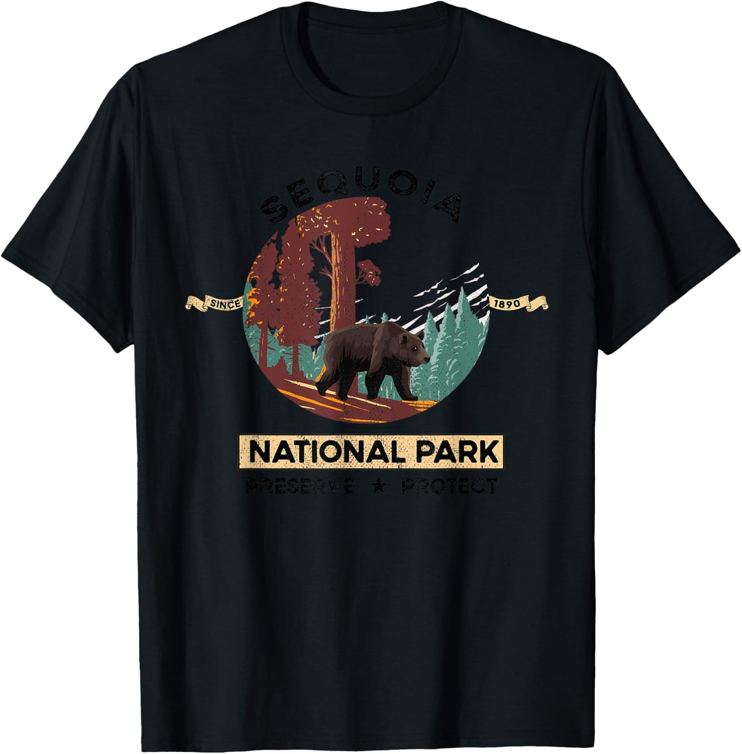 California National Park Sequoia National Park T-Shirt - T-Shirt | Black