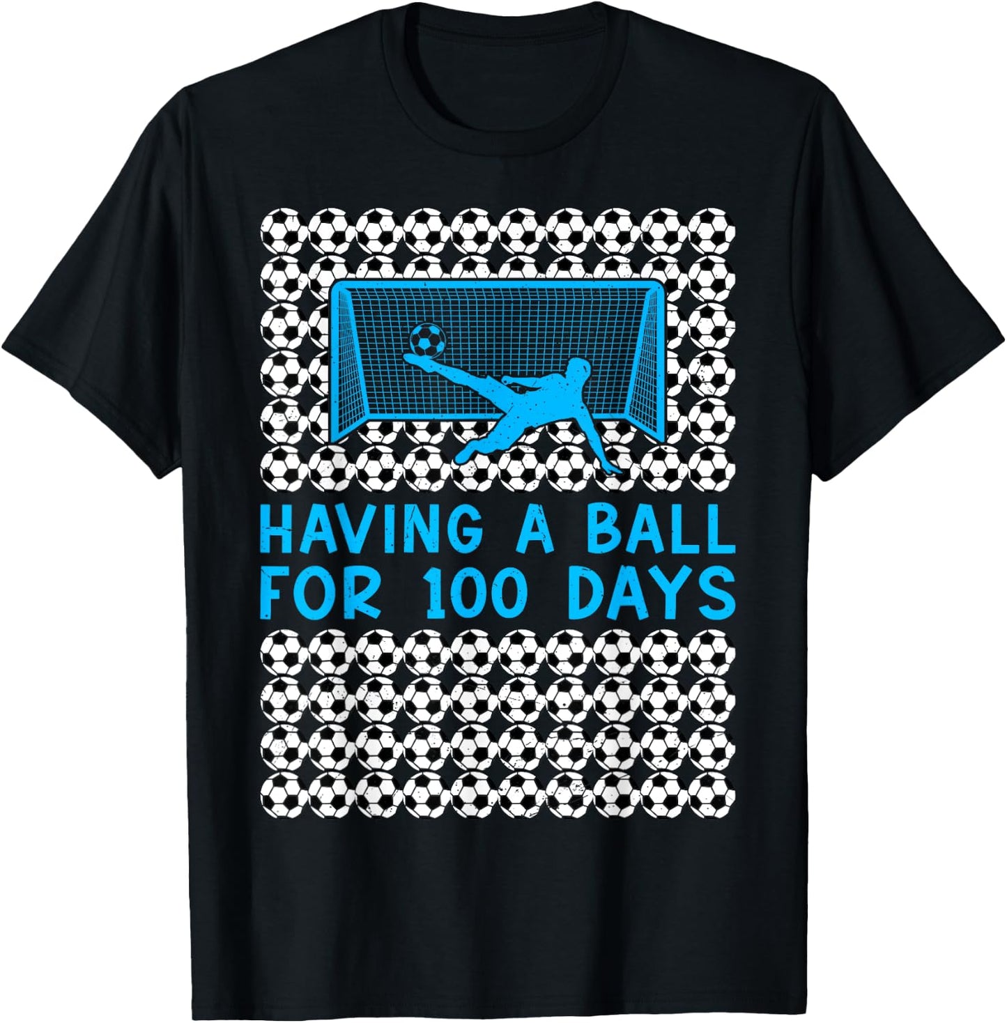 Having a Ball For 100 Days Of School Soccer 100th Day Boys T-Shirt - T-Shirt | Black
